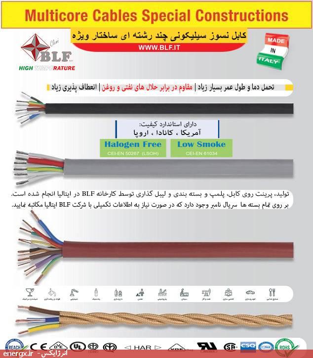 کابل نسوز سیلیکونی چندرشته‌ای ساختار ویژه - بی‌ال‌اِف (BLF) ایتالیا